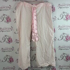 La senza pants bottoms cheetah animal print shiny Pink Satin Trim Pajama Pants